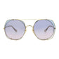 Square-Frame Metal Sunglasses