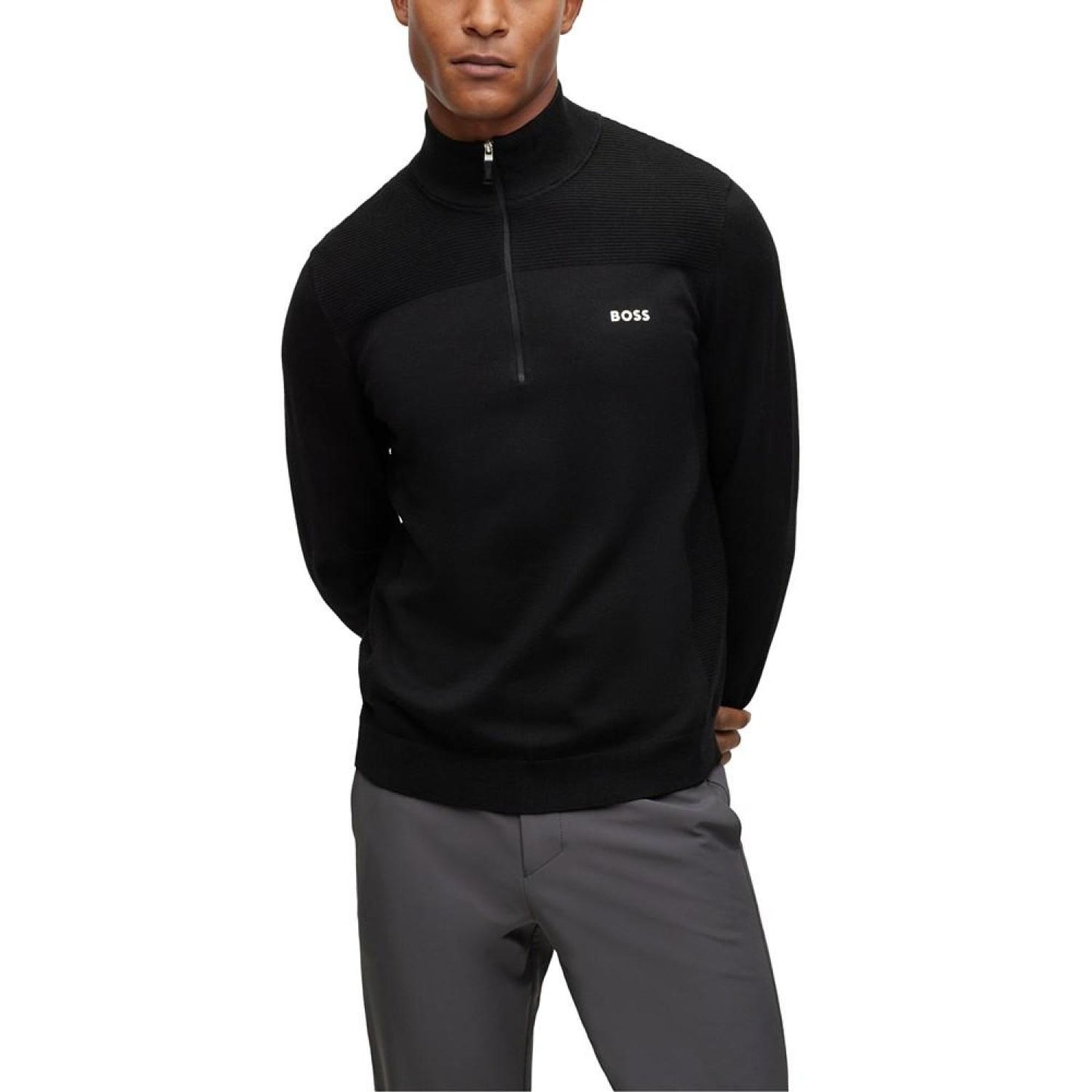 Men's Branded Zip-Neck Sweater