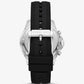 Oversized Nolan Silver-Tone and Silicone Watch