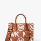Mirella Small Logo Embossed Pebbled Leather Crossbody Bag
