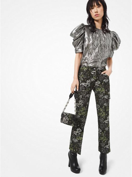 Floral Brocade Cargo Pants