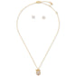 Gold-Tone Crystal Present Stud Earrings & Pendant Necklace, 16" + 3" extender