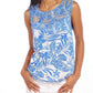 Lace Top In Blue Palm