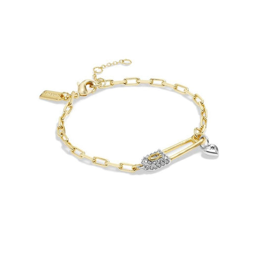 Faux Stone Signature Pin Link Bracelet