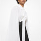 Silk Georgette Pleated-Sleeve Blouse