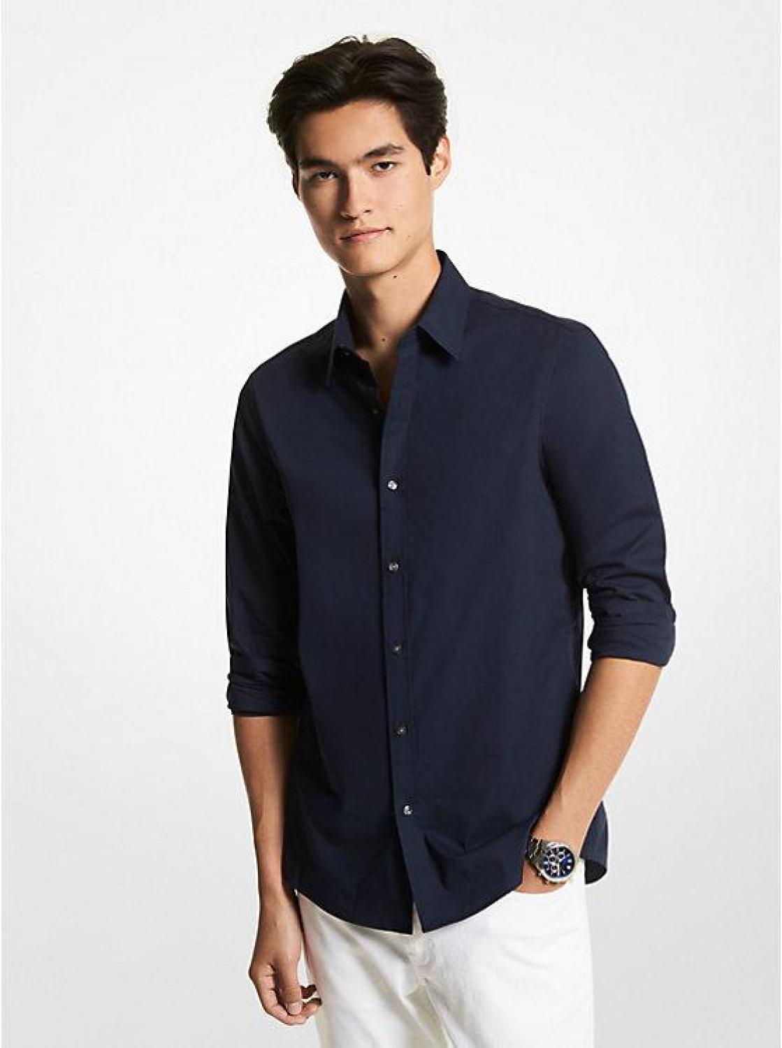 Slim-Fit Stretch-Cotton Shirt