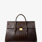 Campbell Crocodile Embossed Leather Weekender Bag