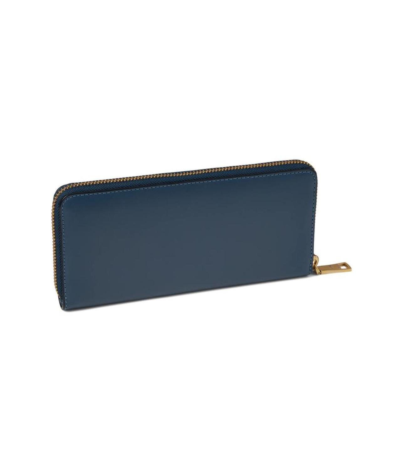Smooth Leather Slim Accordion Zip