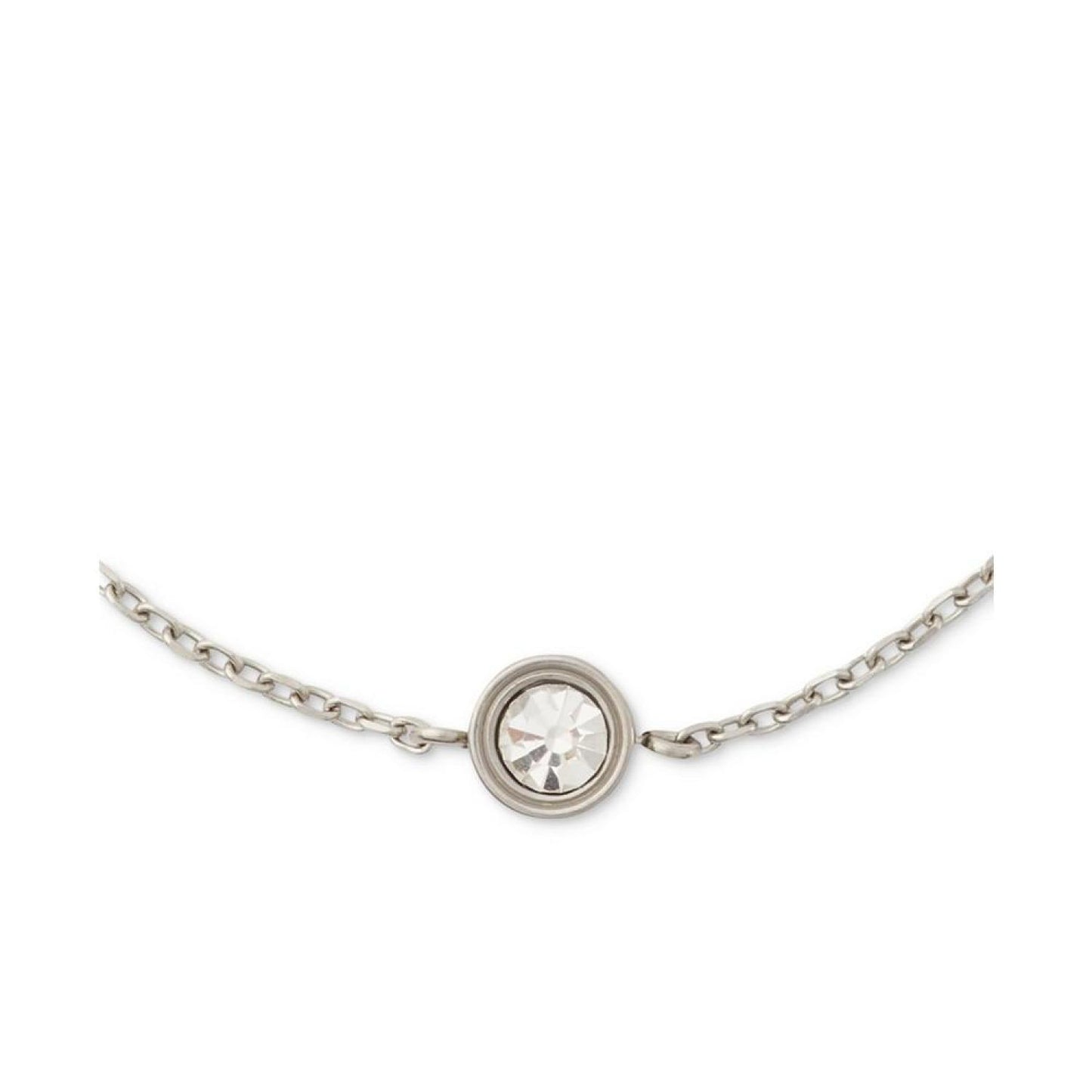 Gold-Tone Solitaire Imitation Pearl Link Bracelet