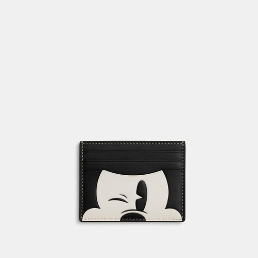 Coach Outlet Disney X Coach Slim Id Card Case With Wink Mickey Mouse