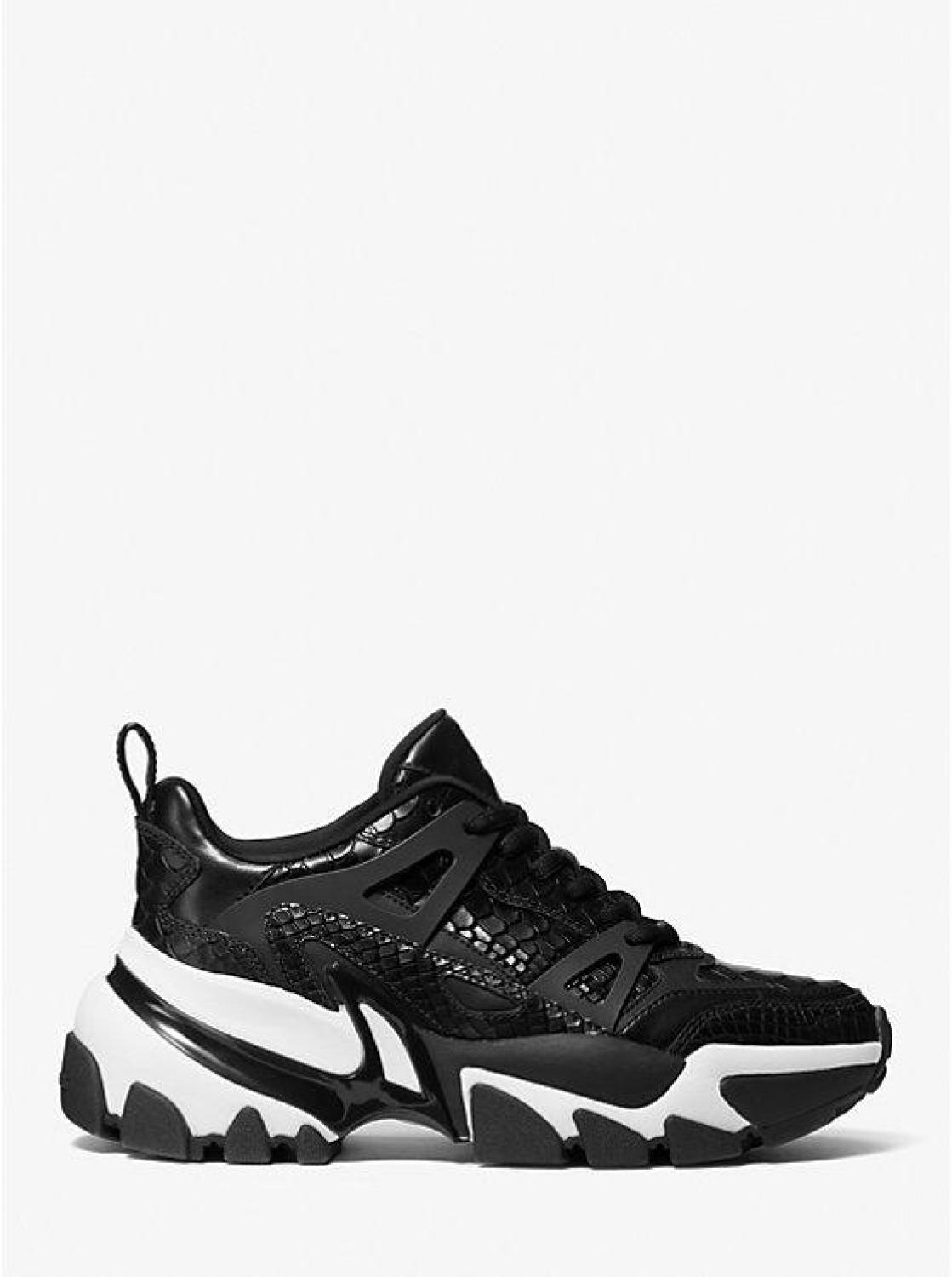 Nick Snake Embossed Leather Trainer