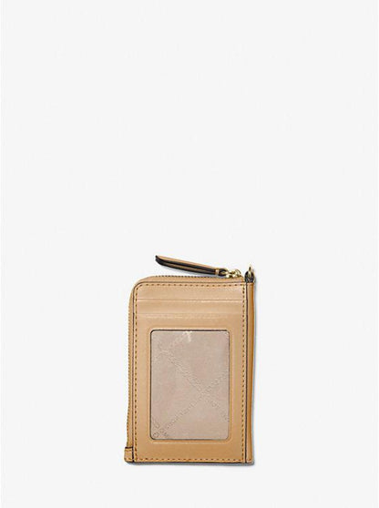 Small Jet Set Charm Leather Card Case Lanyard