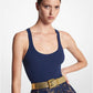Ribbed Stretch Viscose Racerback Bodysuit