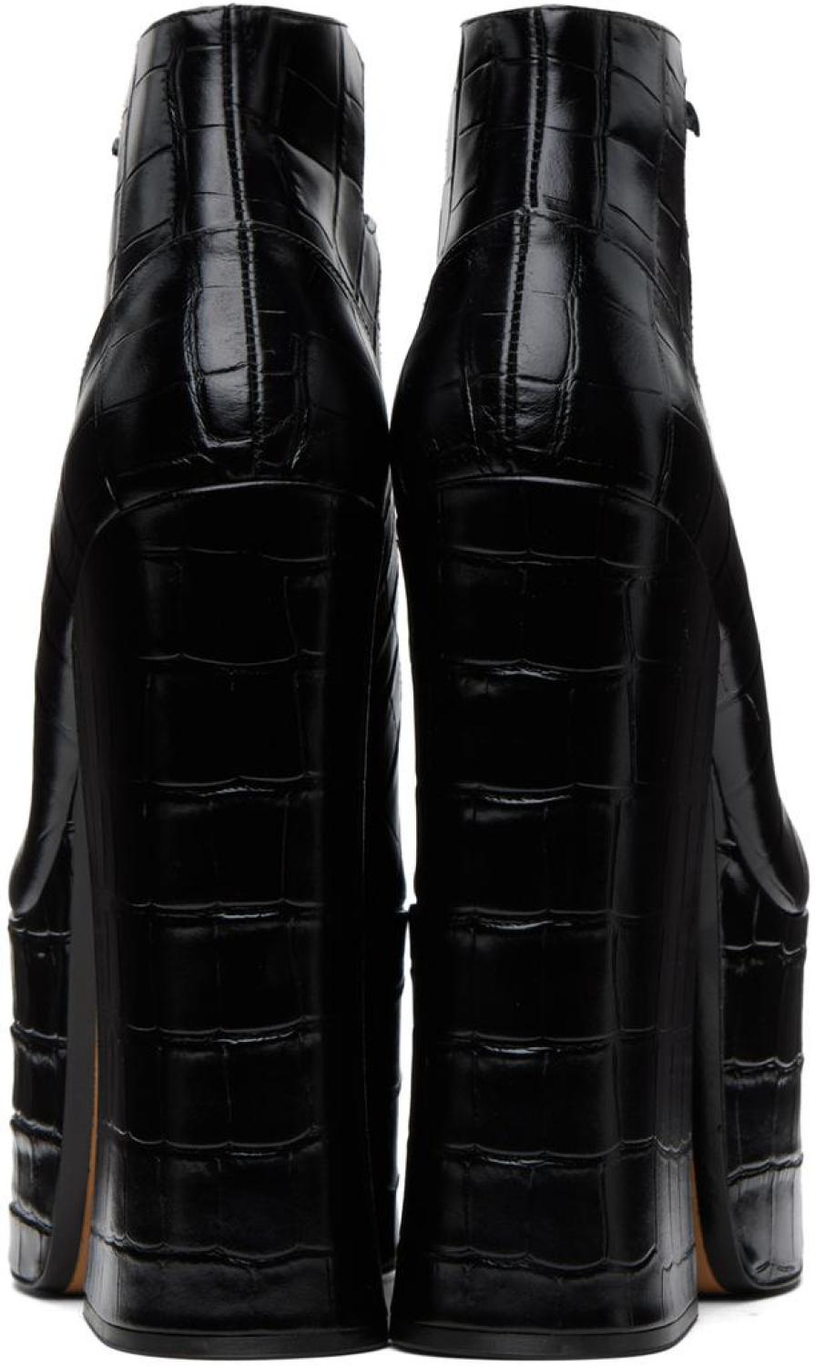 Black 'The Croc Embossed Kiki' Heels