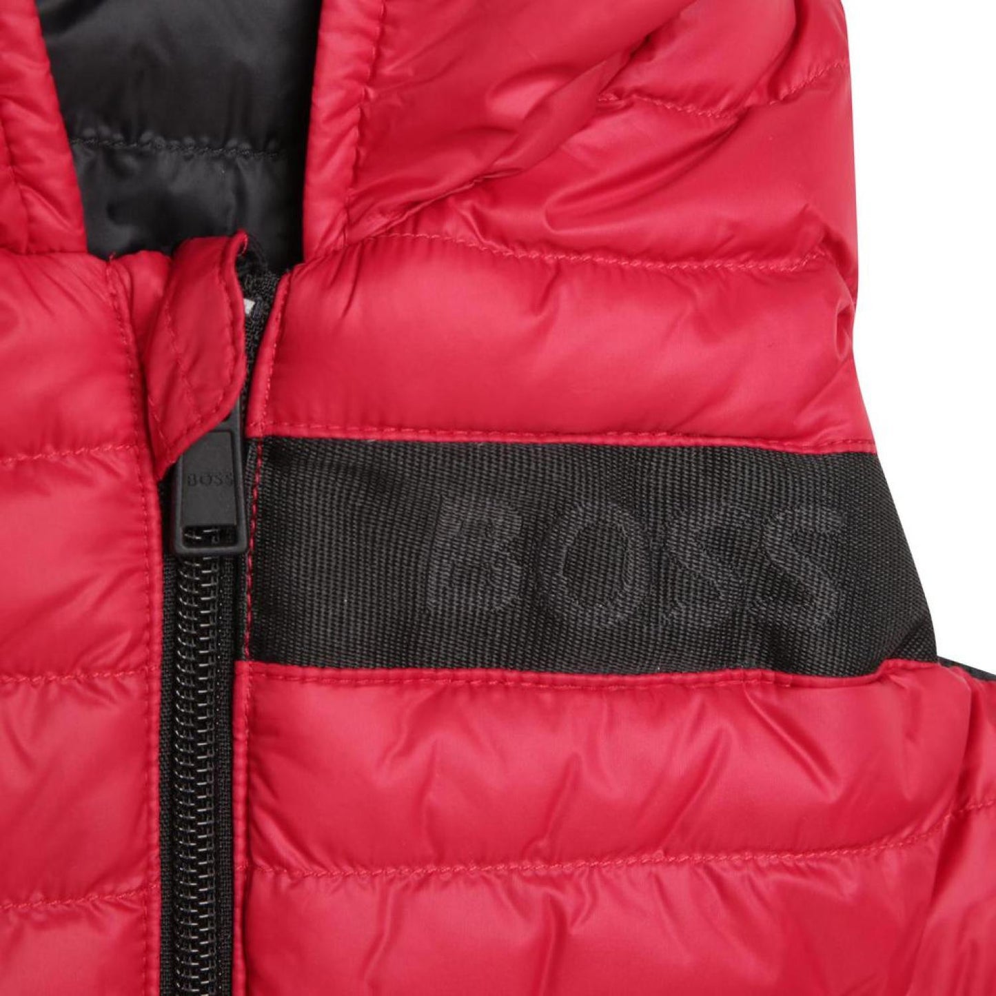 Red & Navy Sleeveless Puffer Jacket
