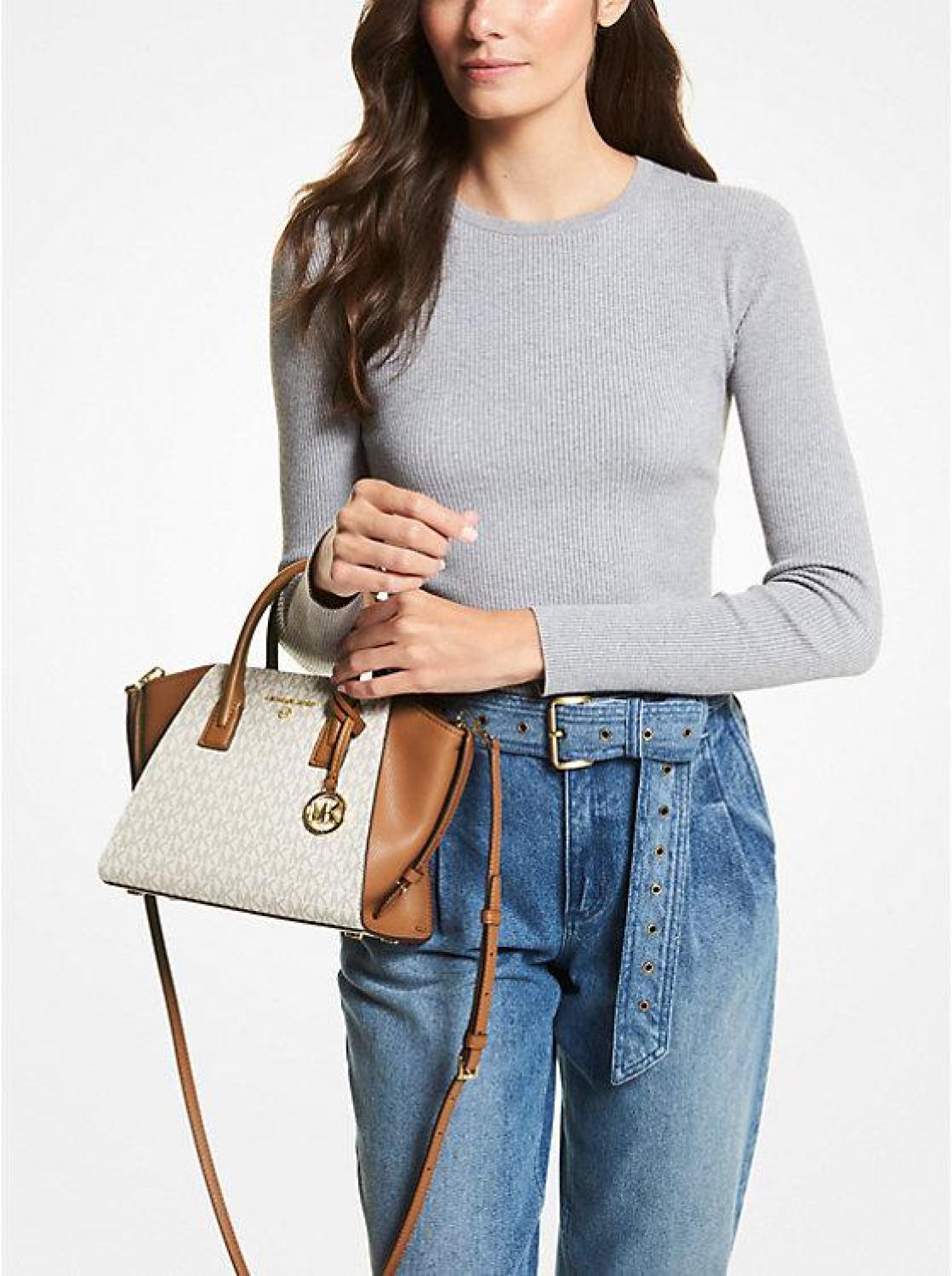 Avril Small Logo Top-Zip Satchel