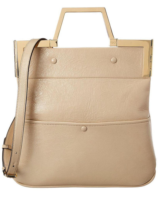 FENDI Flat Small Leather Shoulder Bag