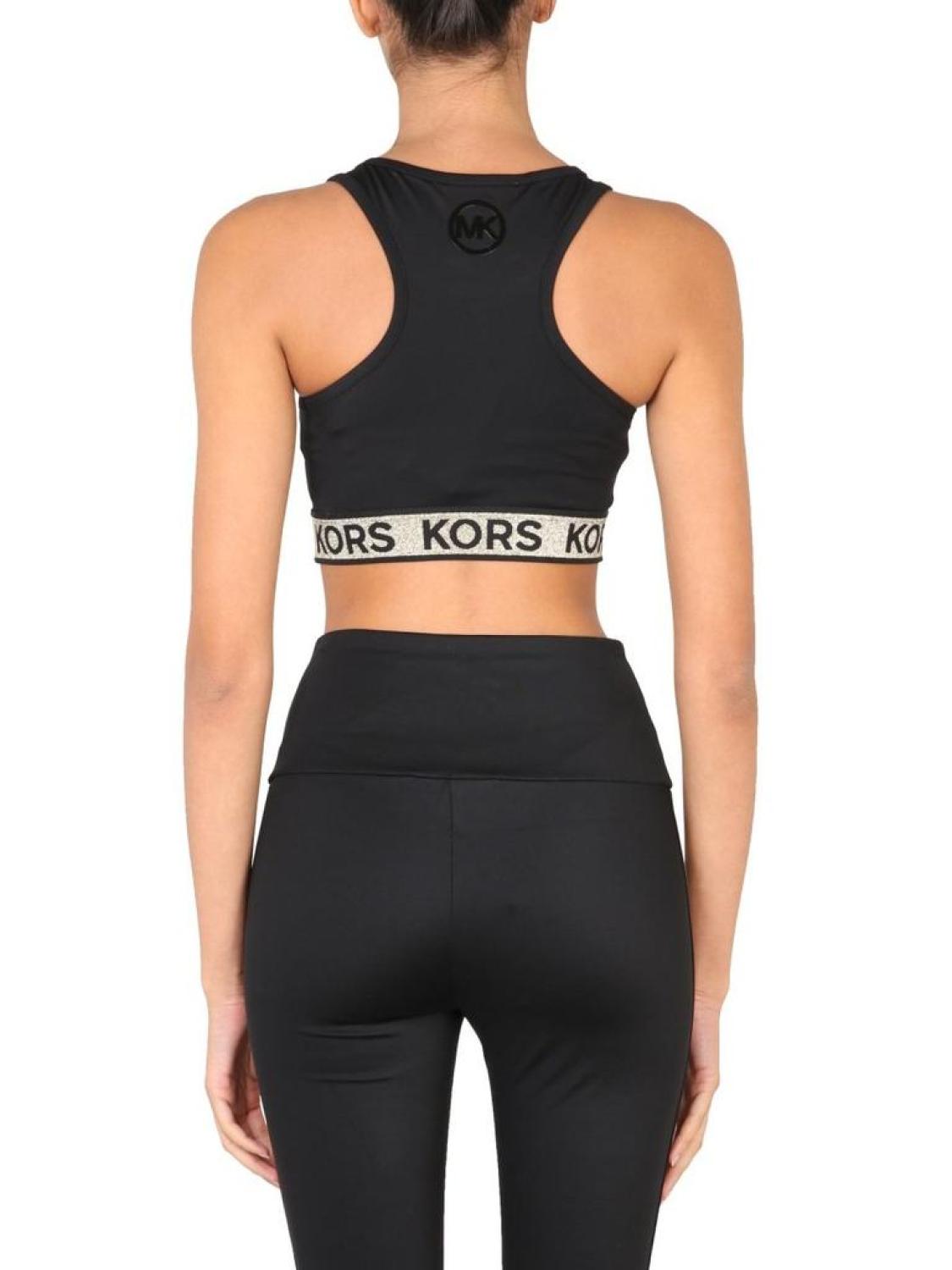 Michael Michael Kors Logo Tape Stretch Sports Bra