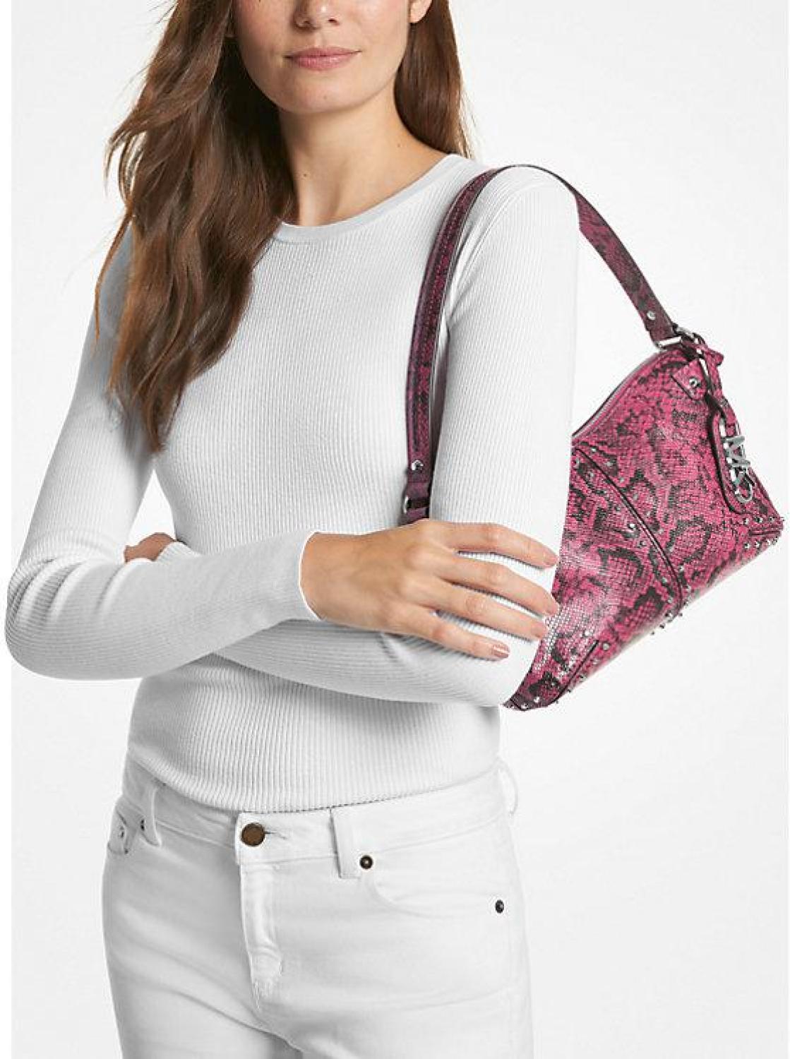 Studded leather deals shoulder bag