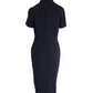 Max Mara Workwear Shift Dress in Blue Virgin Wool