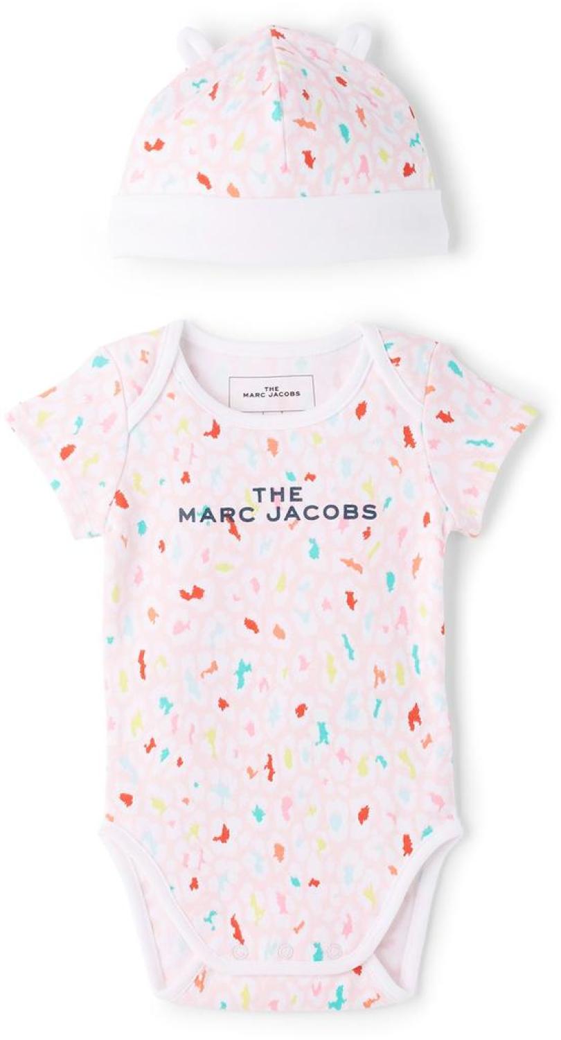 Baby Pink Leopard Bodysuit & Beanie Set