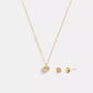 Coach Outlet Pavé Heart Necklace And Stud Set
