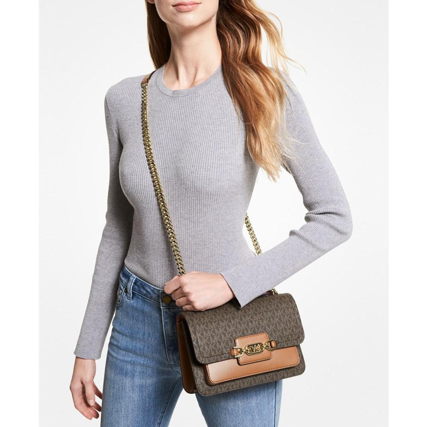 Logo Heather Large Shoulder Bag