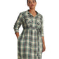 Plus Size Plaid Twill Shirtdress