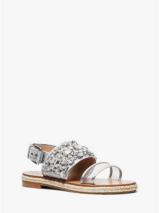 Lafayette Embellished Metallic Snakeskin Sandal