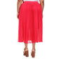 Plus Size Pull-On Pleated Midi Skirt