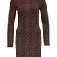 Michael Kors MKGO Logo Jacquard Knitted Mini Dress