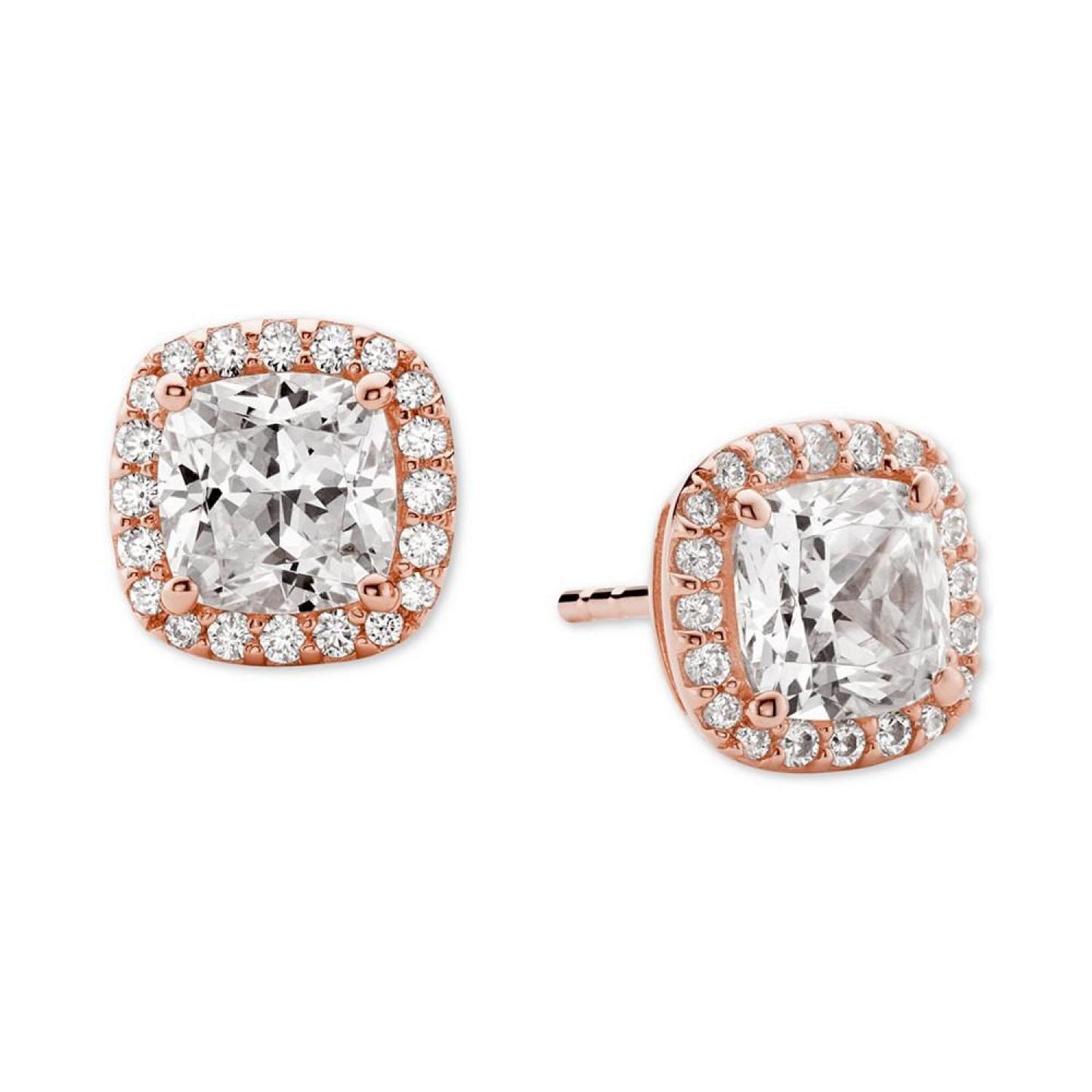 Cushion Cut Halo Stud Earrings