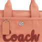 Coach Logo Flocked Zip-Up Tote Bag
