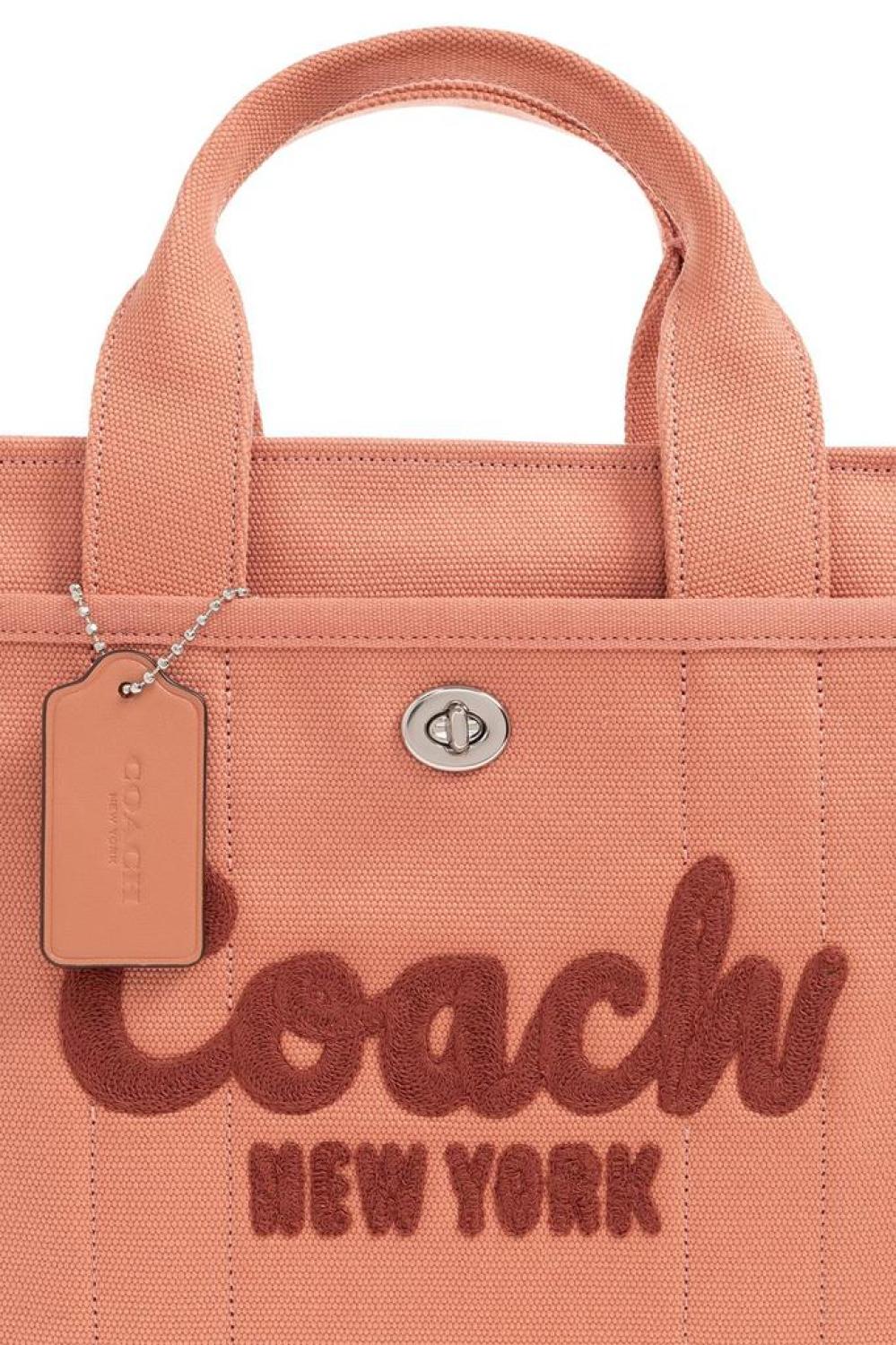 Coach Logo Flocked Zip-Up Tote Bag