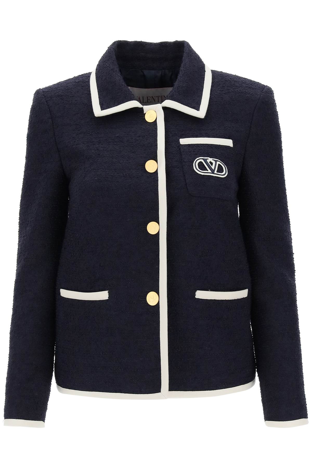 Valentino garavani bolero jacket in light wool tweed