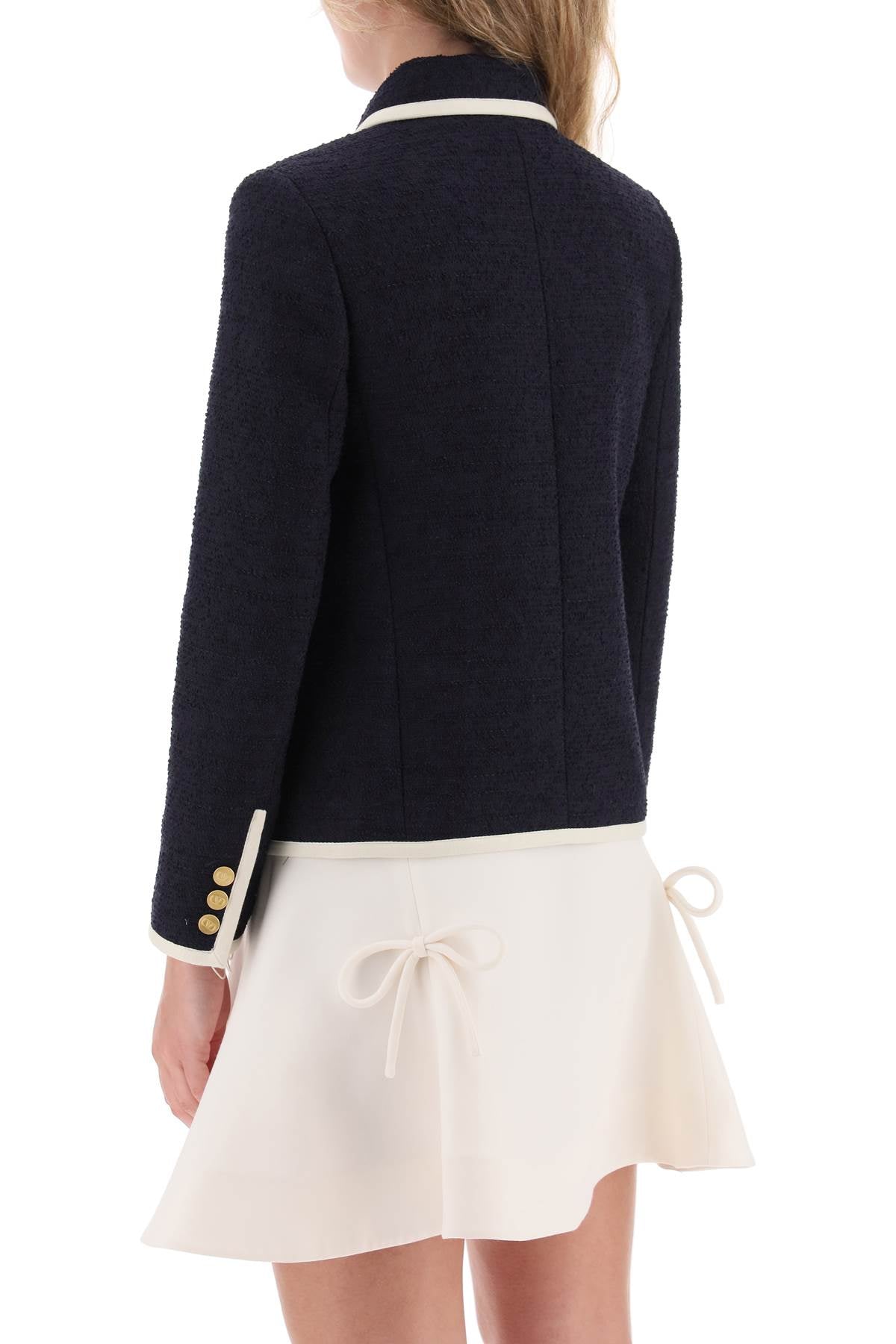 Valentino garavani bolero jacket in light wool tweed