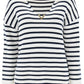Valentino garavani striped cotton knit sweater with v gold detailing