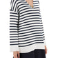 Valentino garavani striped cotton knit sweater with v gold detailing