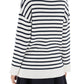 Valentino garavani striped cotton knit sweater with v gold detailing