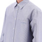 Valentino garavani technical cotton shirt with striped motif