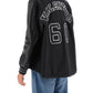 Valentino garavani varsity jacket with leather sleeves