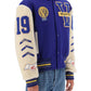 Valentino garavani varsity bomber jacket with shearling sleeves