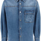 Valentino garavani denim overshirt with stamped vlogo signature