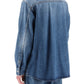 Valentino garavani denim overshirt with stamped vlogo signature