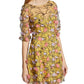 Embriodered-Tulle Mini Dress In Marigold