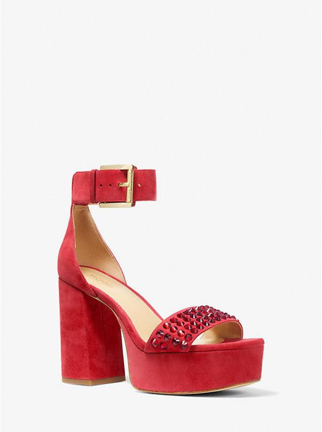 Tara Embellished Suede Platform Sandal