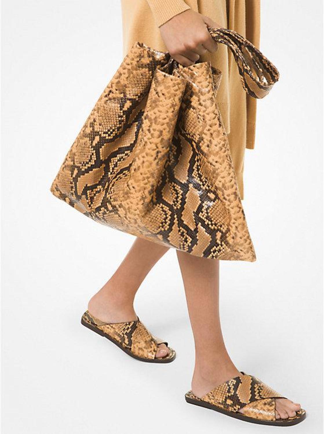 Monogramme Python Embossed Leather Tote Bag