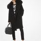 Faux Fur-Trim Wool-Blend Coat