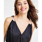 Women's Rhinestone-Strap Surplice Jumpsuit, Regular & Petite
