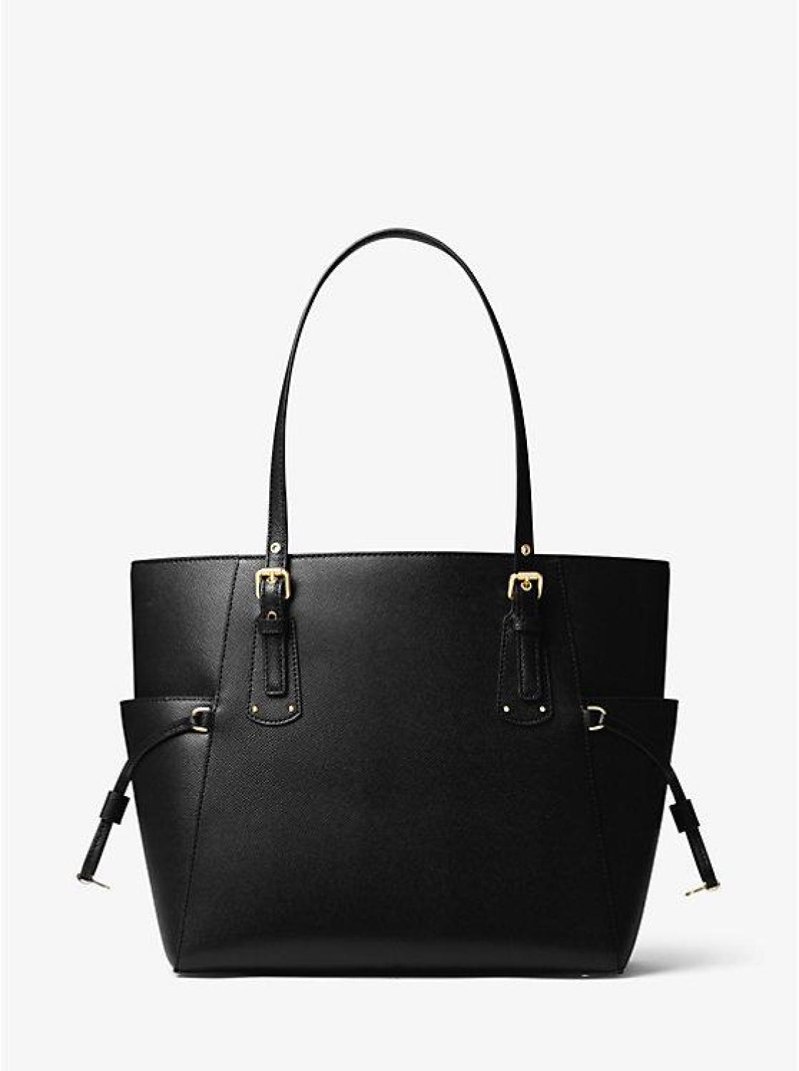 Voyager Small Crossgrain Leather Tote Bag